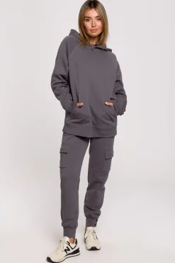 Clearance Buza z kapture i kiezenią kangurek - antracytowa Odzież Casualowa|Bluzy