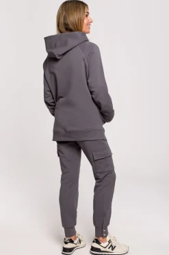 Clearance Buza z kapture i kiezenią kangurek - antracytowa Odzież Casualowa|Bluzy
