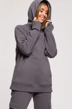 Clearance Buza z kapture i kiezenią kangurek - antracytowa Odzież Casualowa|Bluzy