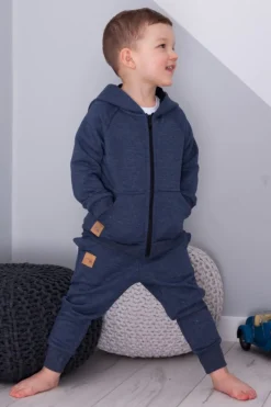Clearance Bluza z kapturem i kieszonkami - granatowa Dzieci Odzież Dziecięca