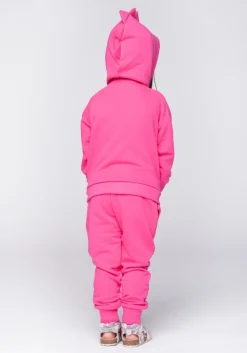 Hot Bluza z kapturem i kieszonkami - amarantowa Dzieci Odzież Dziecięca
