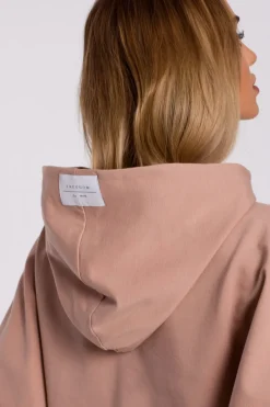 New Bluza z kapturem i wysokim ściągaczem - mocca Bluzy