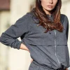 Outlet Bluza z kapturem zapinana na zamek - grafitowa Dobry Skład|Bluzy
