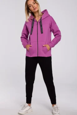 Hot Bluza z kapturem zasuwana na zamek - lawendowa Bluzy