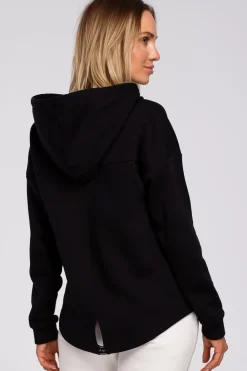 Discount Bluza z kapturem zasuwana na zamek - czarna Bluzy