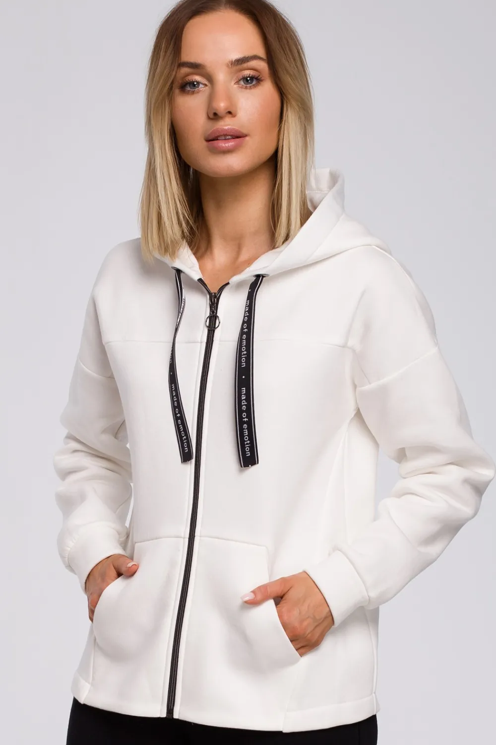 Clearance Buza z kapture zauwana na zaek - ecru Odzież Casualowa|Bluzy