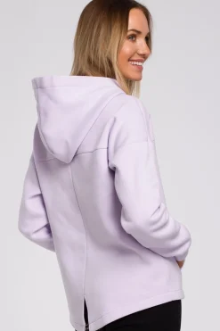 New Bluza z kapturem zasuwana na zamek - liliowa Odzież Casualowa|Bluzy