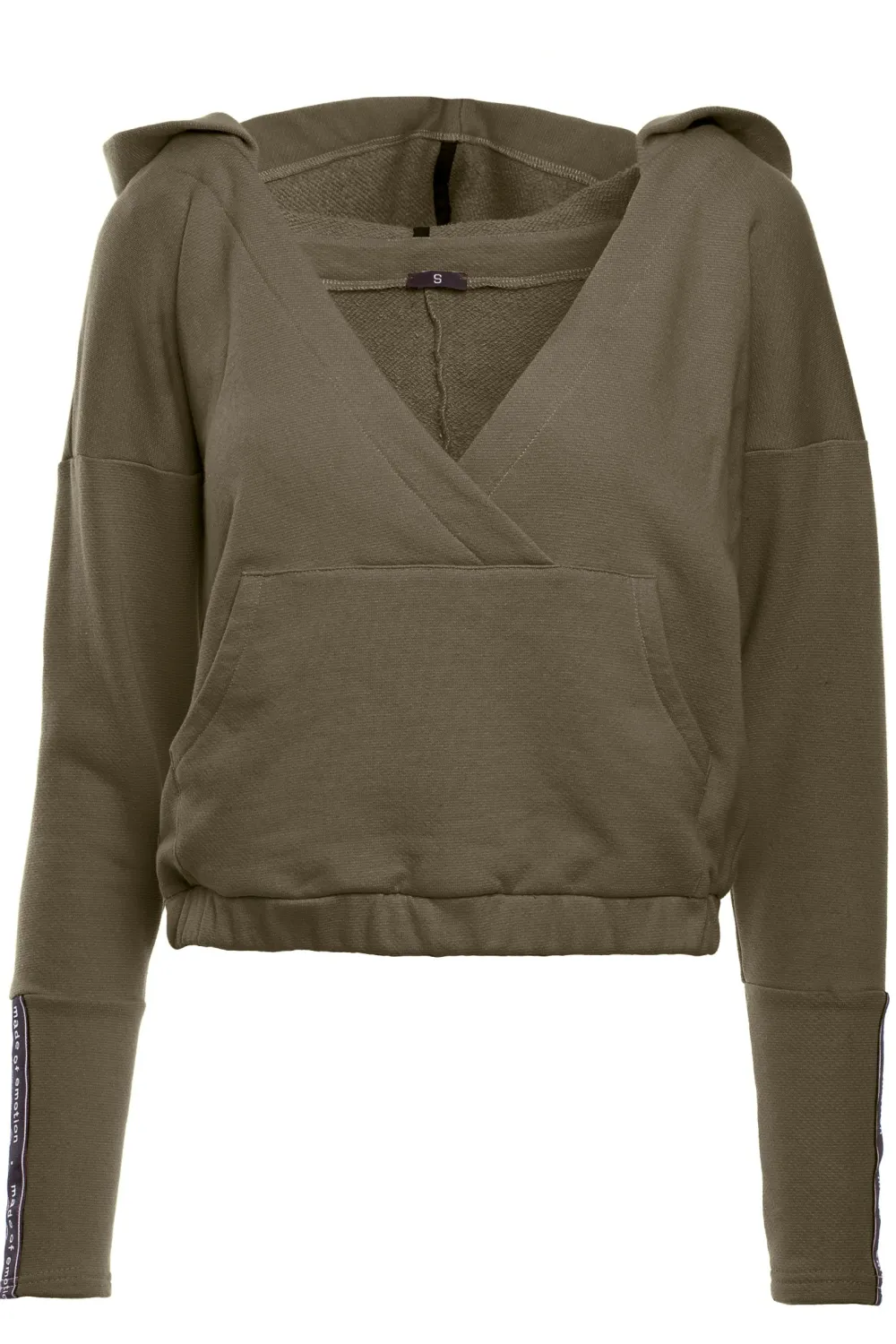 New Buza z kiezenią kangurek i kapture - khaki Odzież Casualowa|Bluzy