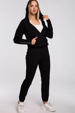 Clearance Buza z kiezenią kangurek i kapture - czarna Odzież Casualowa|Bluzy