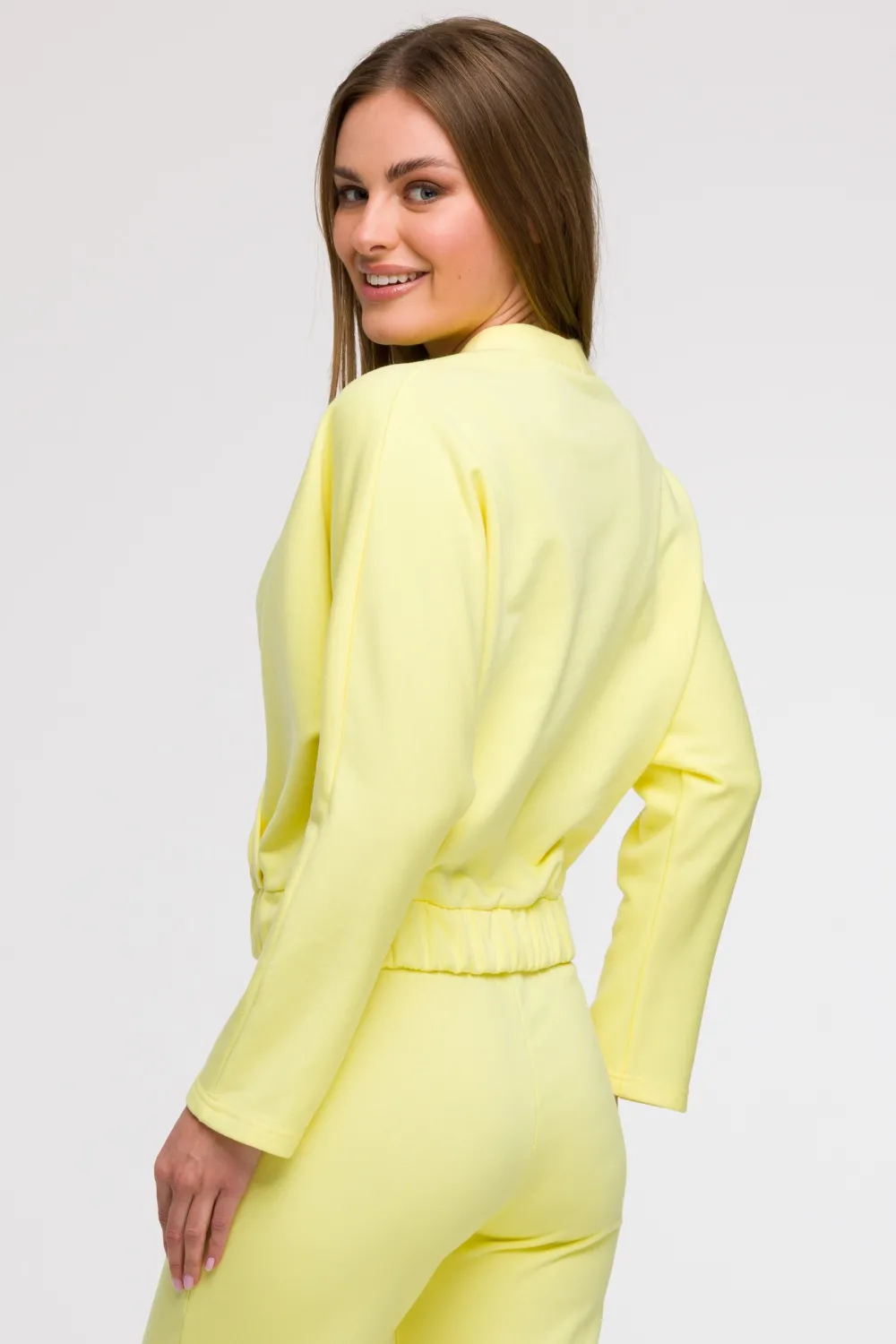 Clearance Buza z kopertowy dekote - cytrynowa Odzież Casualowa|Bluzy