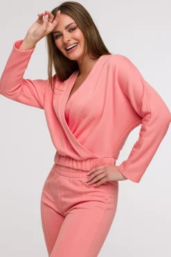 Discount Buza z kopertowy dekote - koraowa Odzież Casualowa|Bluzy