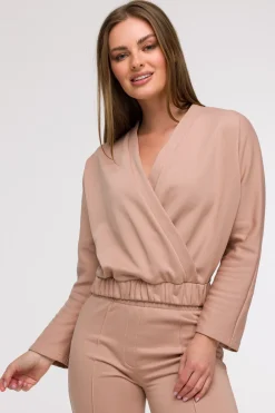 Buza z kopertowy dekote - occa Odzież Casualowa|Bluzy