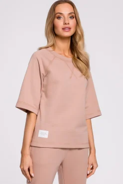 Clearance Bluza z krótkimi rękawami - mocca Bluzy
