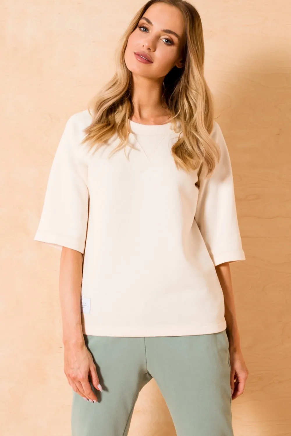 Best Bluza z krótkimi rękawami - waniliowa Bluzy