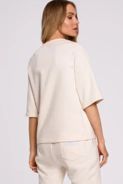 Best Bluza z krótkimi rękawami - waniliowa Bluzy