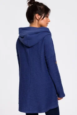 Outlet Buza z zeroki kołnierze i kapture - indygo Odzież Casualowa|Dobry Skład