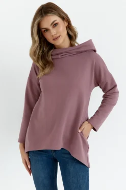 Hot Buza z zeroki kołnierze i kapture - wrzoowa Bluzy