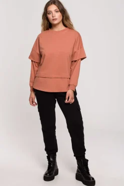 Clearance Buza z wartwowyi rękawai uniex - cegata Odzież Casualowa|Bluzy
