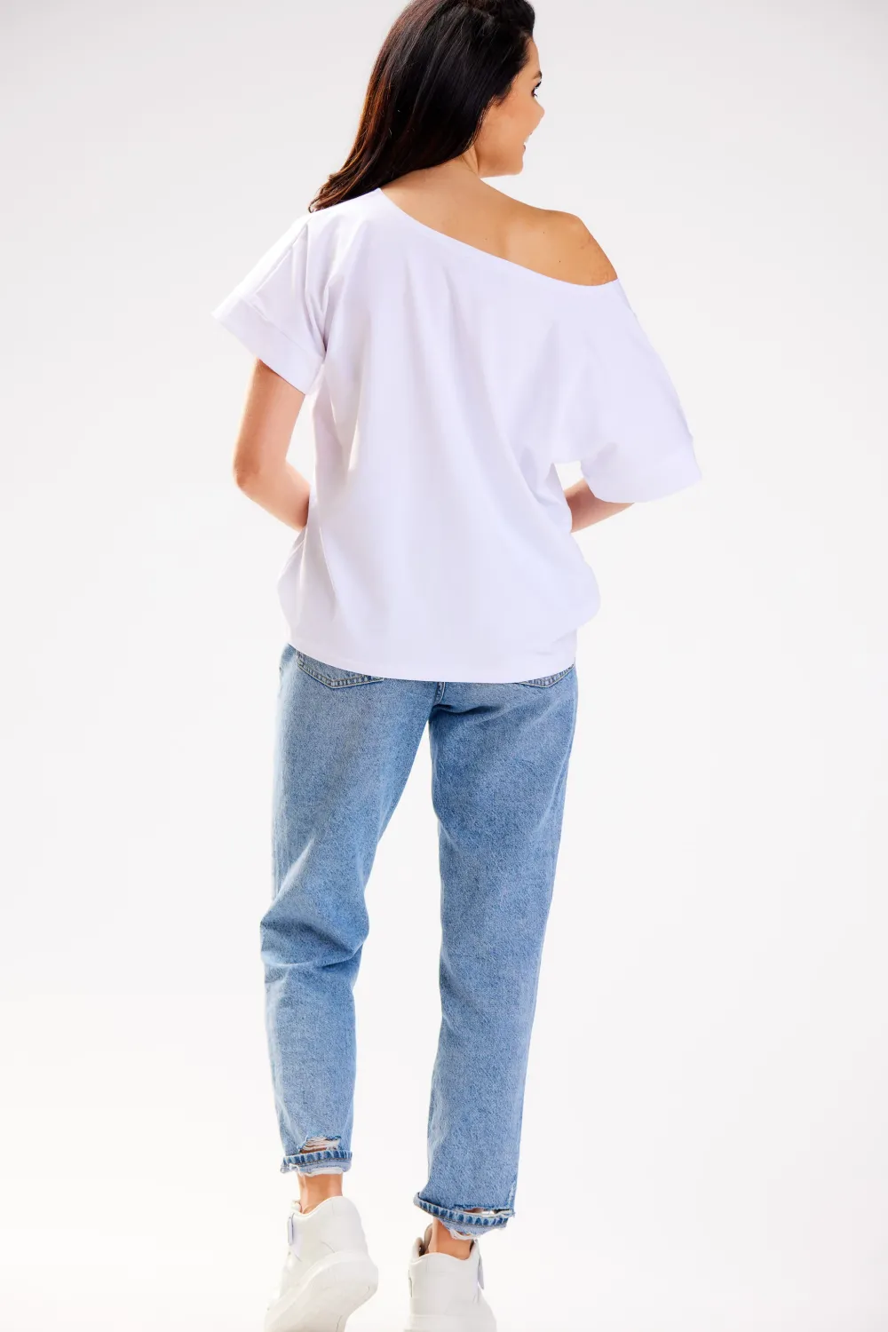 Outlet Bluzka damska oversize - biała Odzież Casualowa|Dobry Skład