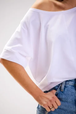 Outlet Bluzka damska oversize - biała Odzież Casualowa|Dobry Skład