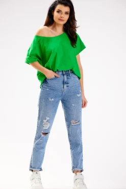 Best Bluzka damska oversize - trawiasta Odzież Casualowa|Dobry Skład
