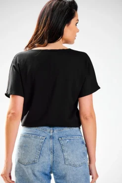 Discount Buzka daka z krótki rękawe - czarna Odzież Casualowa|Bluzki