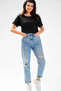 Discount Buzka daka z krótki rękawe - czarna Odzież Casualowa|Bluzki