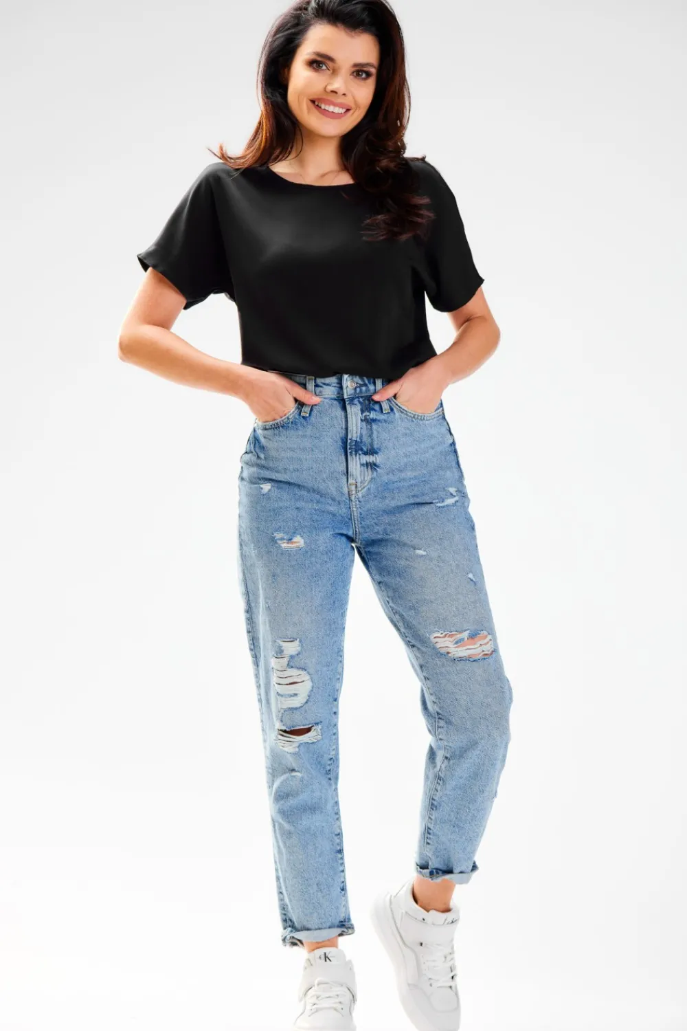 Discount Buzka daka z krótki rękawe - czarna Odzież Casualowa|Bluzki