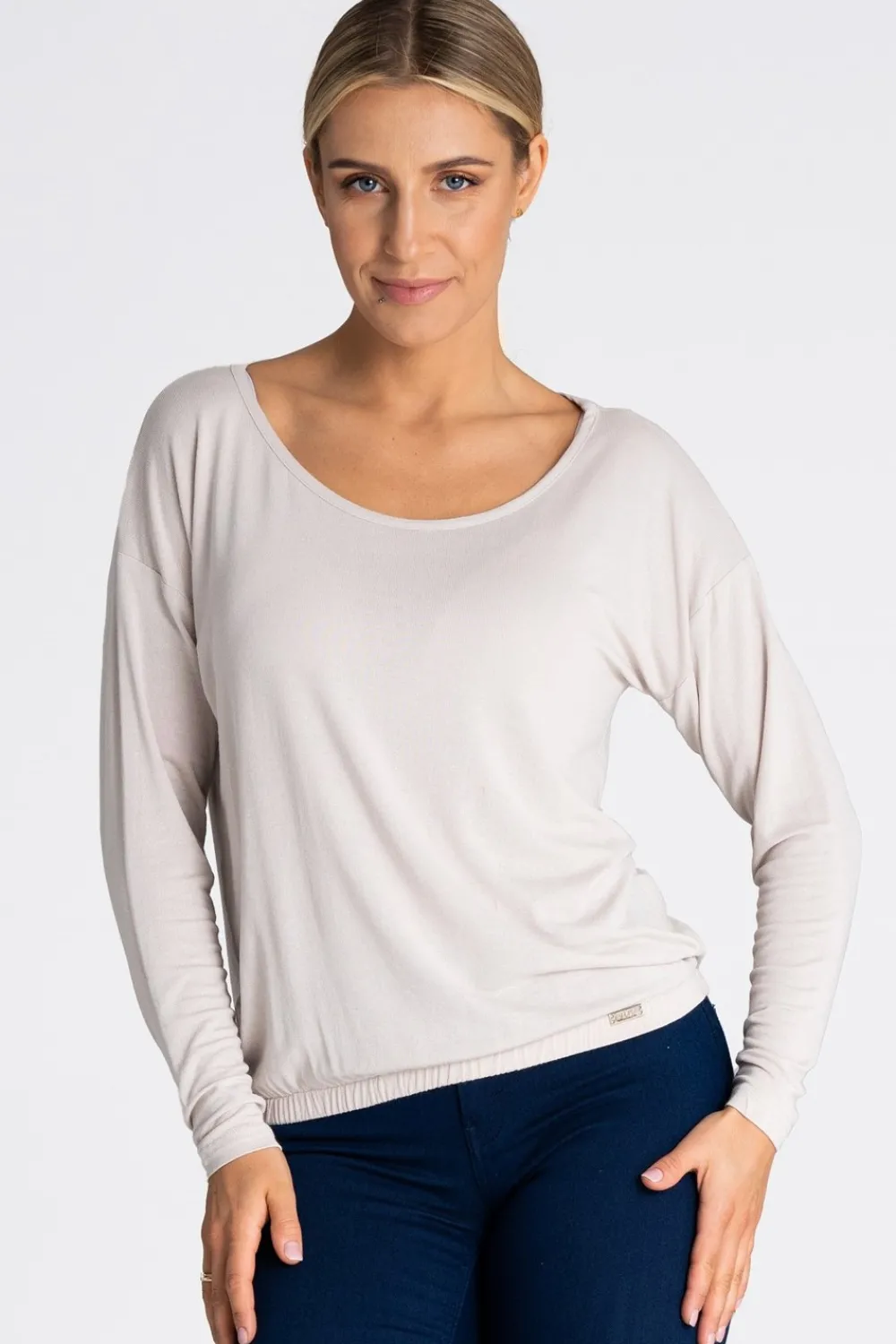 Discount Buzka daka z okrągły dekote - beżowa Odzież Casualowa|Bluzki