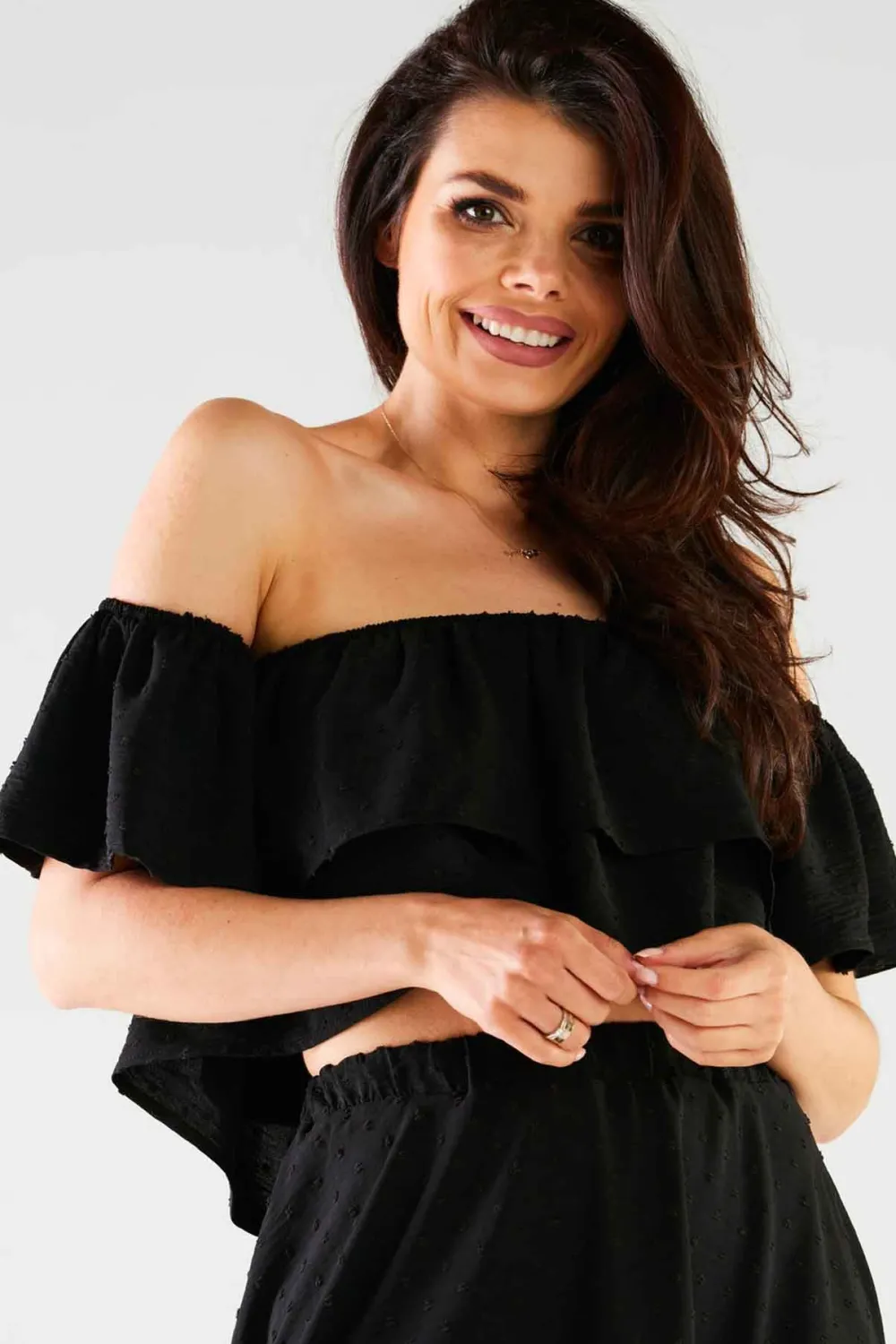 Clearance Buzka hizpanka z fabanką - czarna Odzież Casualowa|Bluzki