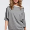 New Bluzka kimono z krótkim rękawem - szara Bluzki