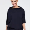 Clearance Bluzka kimono z krótkim rękawem - granatowa Bluzki