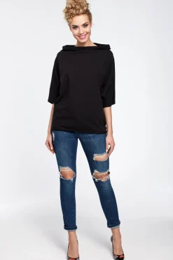 Discount Bluzka kimono z krótkim rękawem - czarna Bluzki