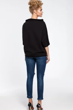 Discount Bluzka kimono z krótkim rękawem - czarna Bluzki