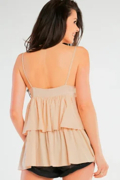 Clearance Buzka na raiączkach z fabankai - beżowa Odzież Casualowa|Bluzki