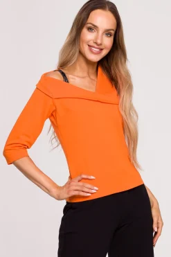 Clearance Buzka z ayetryczny dekote - poarańczowa Odzież Casualowa|Kolory I Printy Sezonu
