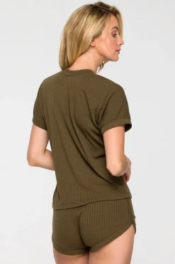 Best Buzka z dekote V - khaki Odzież Casualowa|Bluzki