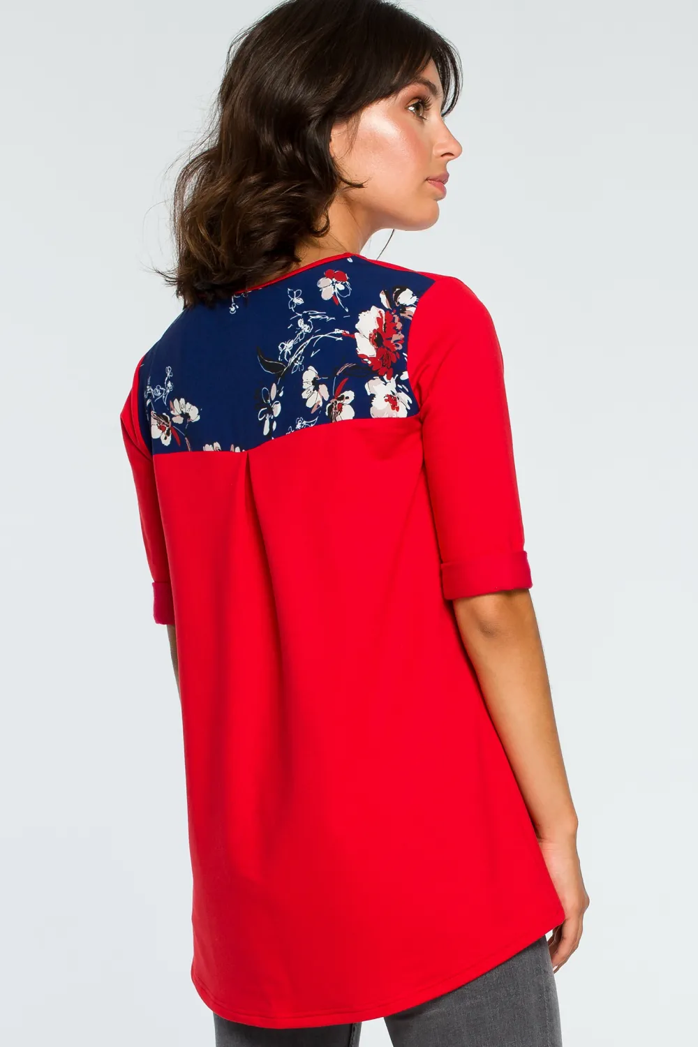 Clearance Buzka ze wtawkai w kwiaty - czerwona Odzież Casualowa|Bluzki