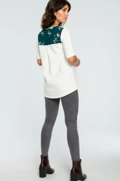 Clearance Buzka ze wtawkai w kwiaty - ecru Odzież Casualowa|Bluzki