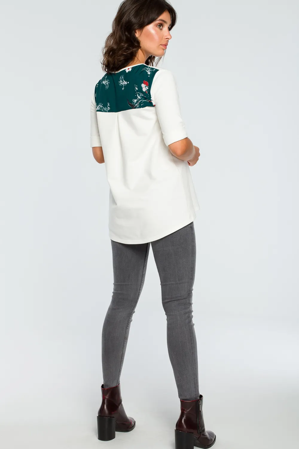 Clearance Buzka ze wtawkai w kwiaty - ecru Odzież Casualowa|Bluzki