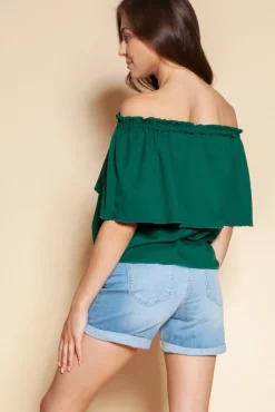 Clearance Bluzka z odkrytymi ramionami - zielona Bluzki