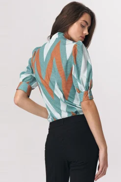 Discount Buzka z wiązanie w dekocie - wzór Bluzki