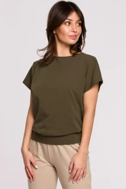 Clearance Buzka z wycięciai na pecach - khaki Odzież Casualowa|Bluzki