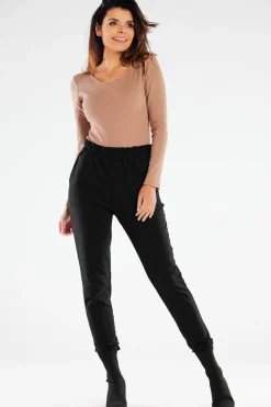 Best Body dakie z okrągły dekote - beżowe Body|Odzież Casualowa