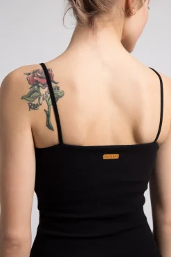 Sale Body na cienkich raiączkach - czarne Body|Odzież Casualowa