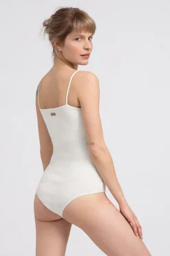 Discount Body na cienkich raiączkach - ecru Body|Odzież Casualowa