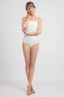 Discount Body na cienkich raiączkach - ecru Body|Odzież Casualowa