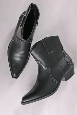 Best Buty do kostek na grubym obcasie Arumia - czarne Botki
