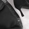 Outlet Buty na cienkim obcasie - czarne Kozaki|Botki