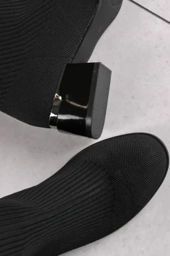 Online Buty na wysokim obcasie - czarne Kozaki|Botki
